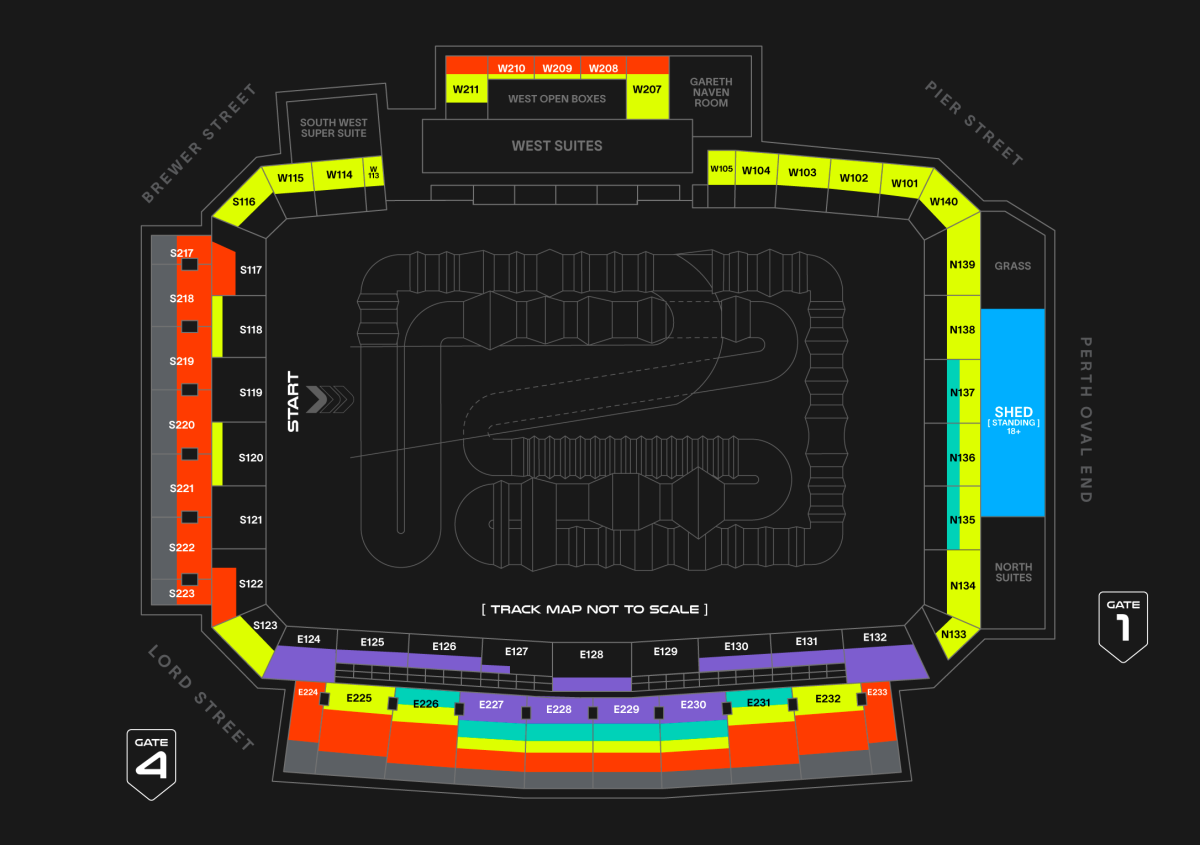 WSX Australian GP | HBF Park Seating Map