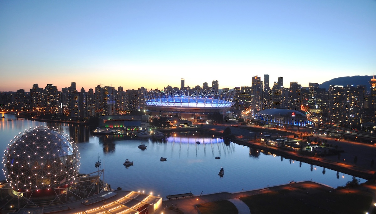 Bc Place And Science World At Dusk