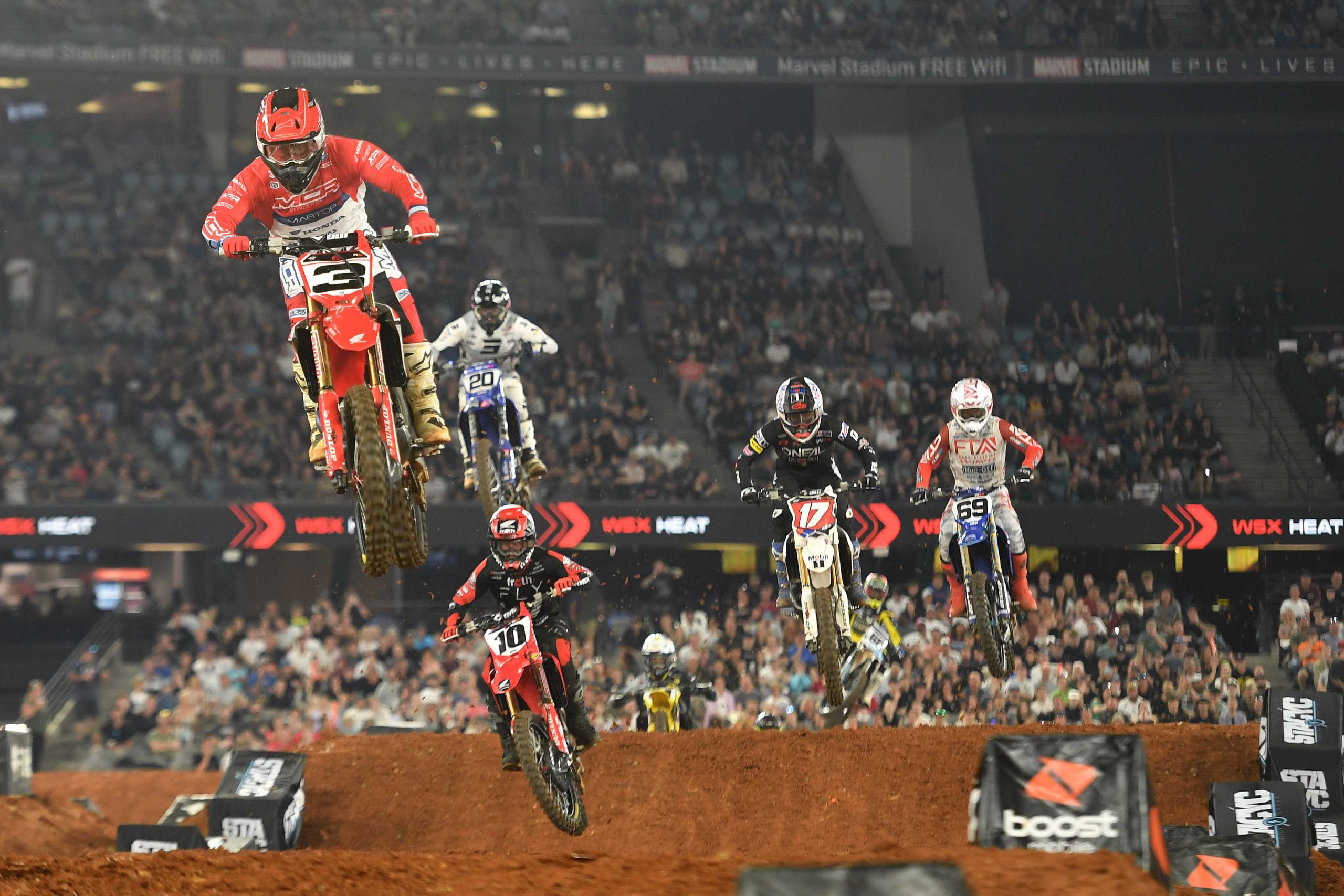 World Supercross Championship – WSX riders over jumps