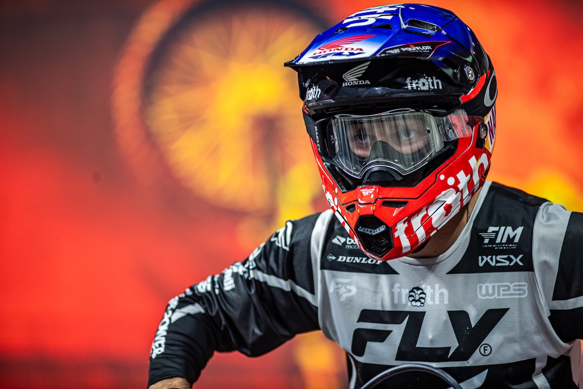 Joey Savatgy, Fire Power Honda, on the grid at the WSX Canadian GP held at BC Place in Vancouver, Canada