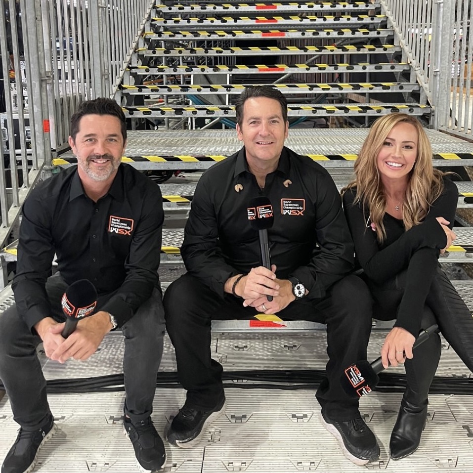 Ralph Sheheen, Jeff Emig and Kristen Beat - the WSX broadcast team