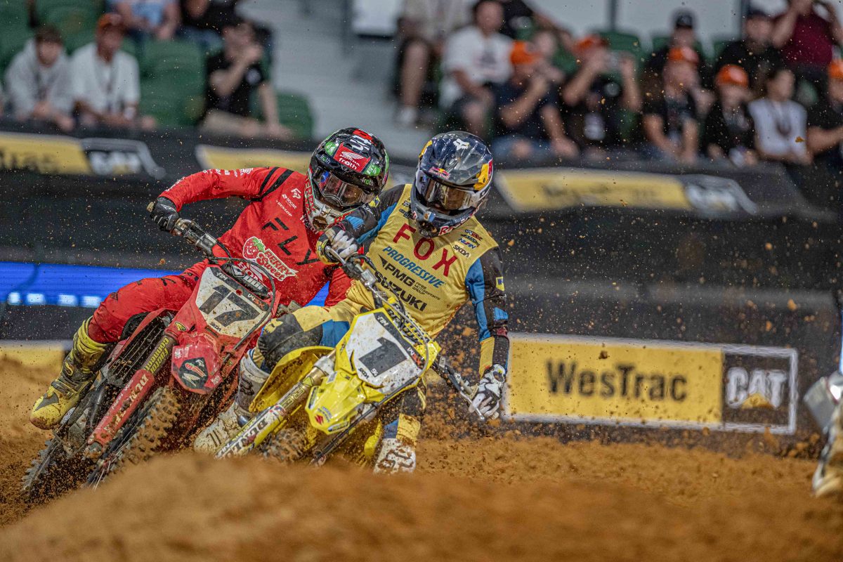 Ken Roczen and Joey Savatgy racing in WSX Australian GP