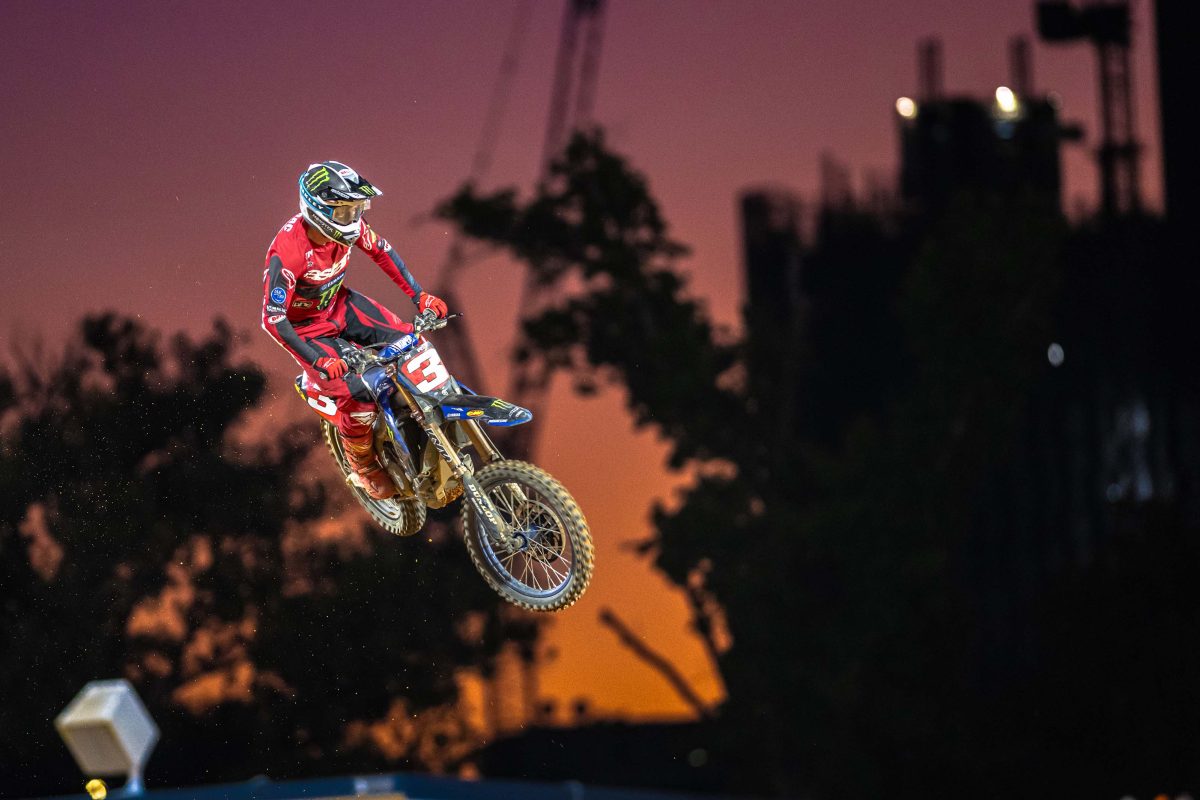 Eli Tomac leading a WSX race in Perth