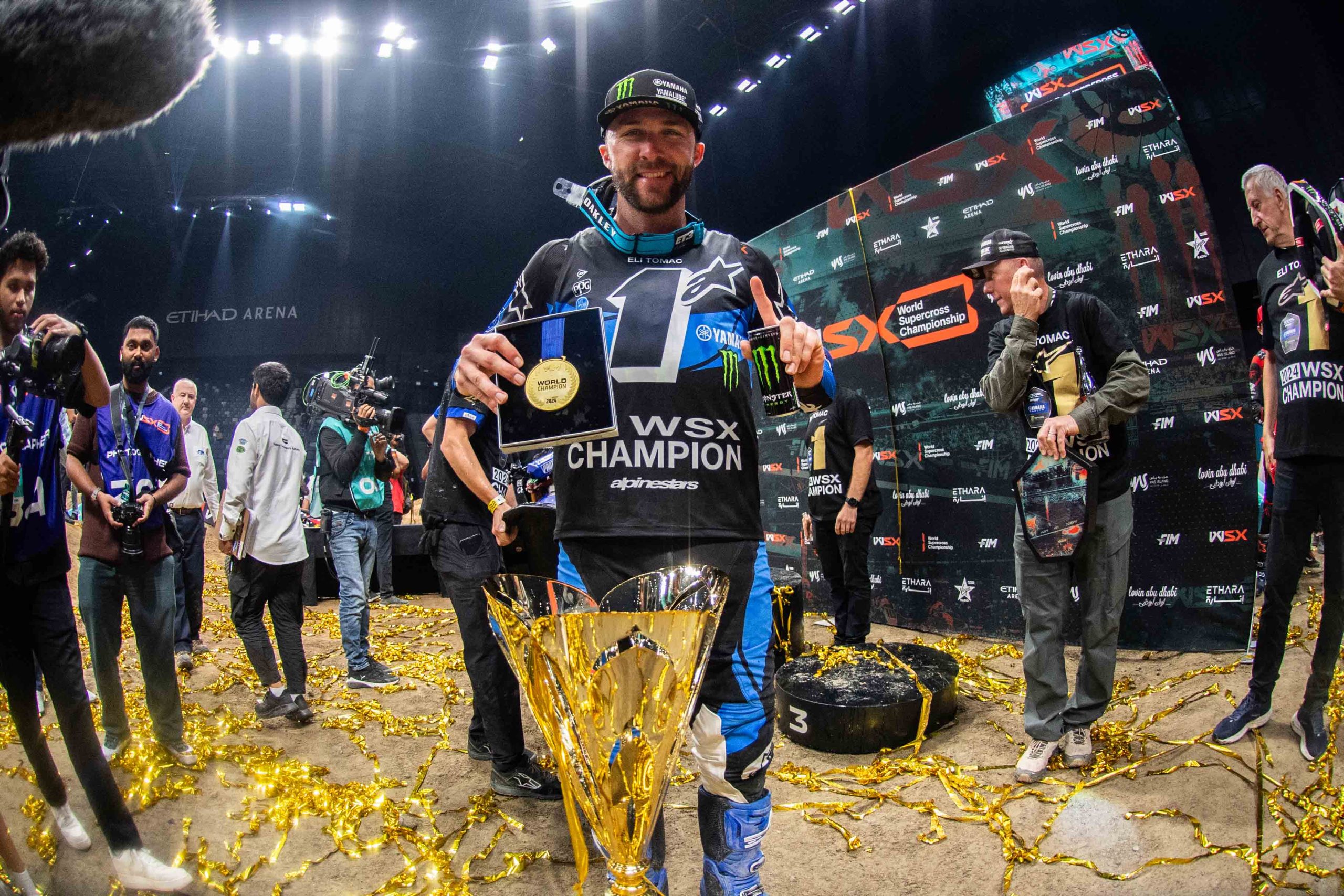 Eli Tomac celebrates becoming 2024 WSX Champion